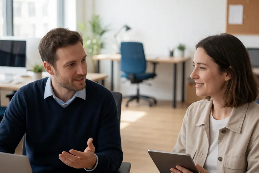 IT-specialist die de resultaten van een security-scan doorneemt